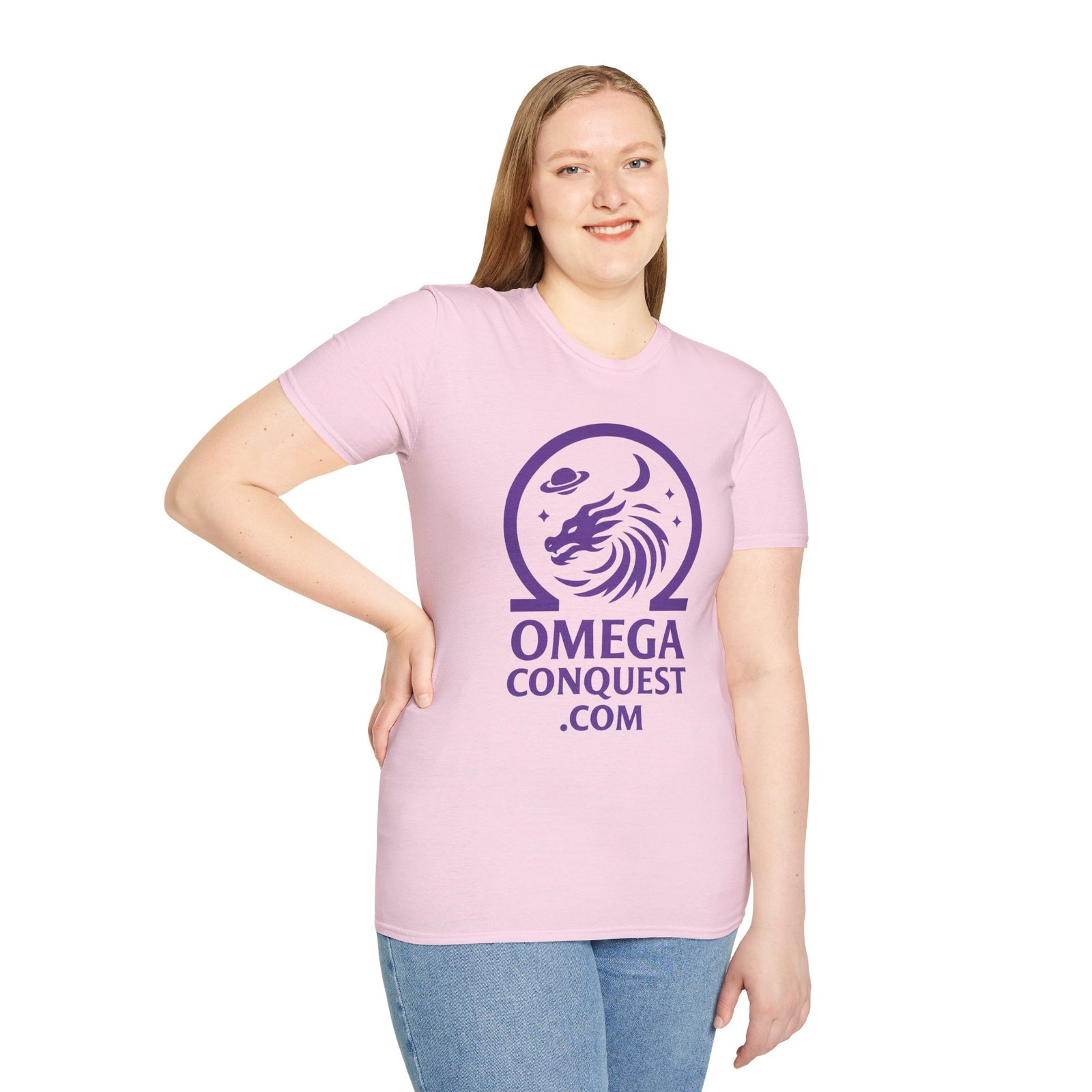 Omega Conquest - Minimalist Version Unisex Softstyle T-Shirt - Image 18