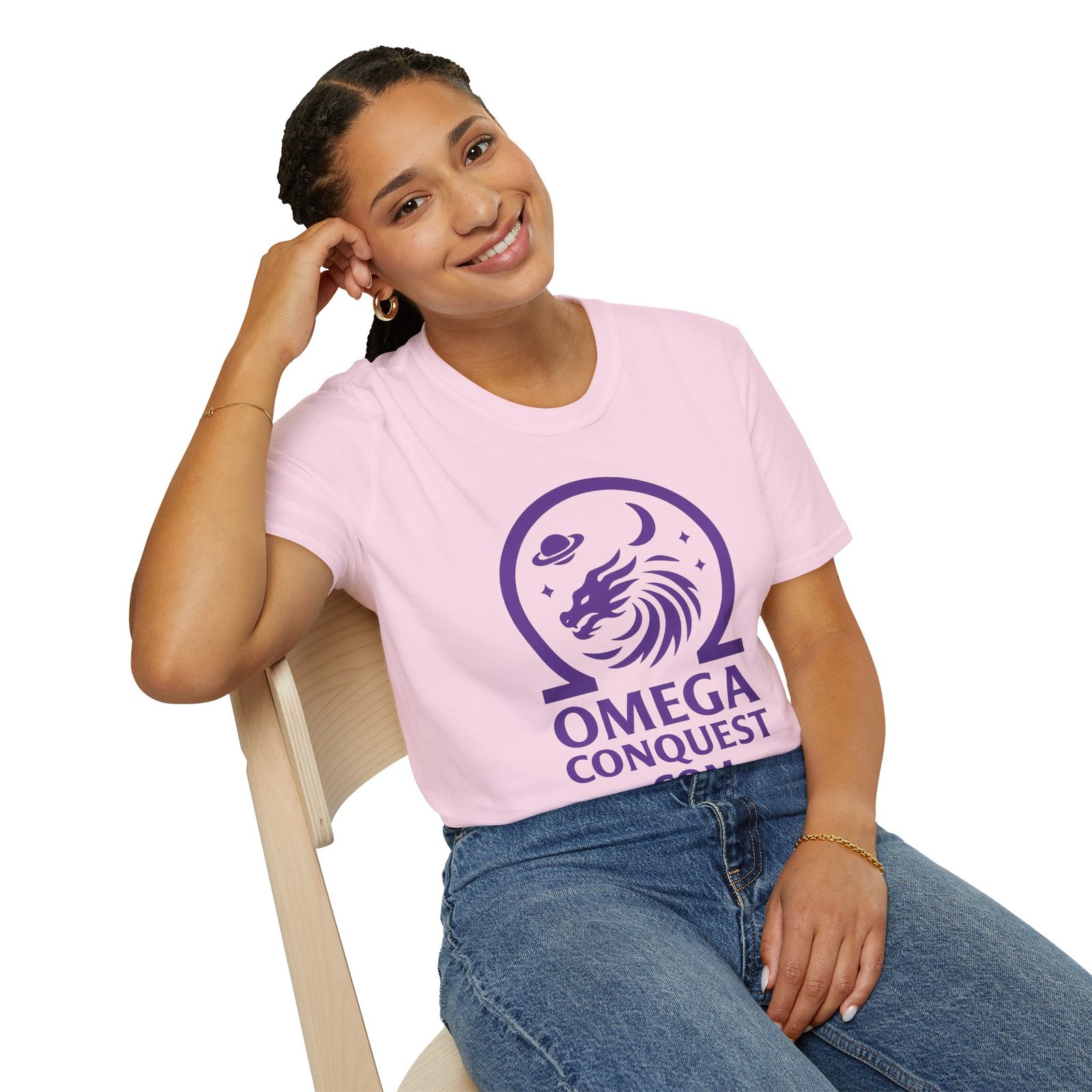 Omega Conquest - Minimalist Version Unisex Softstyle T-Shirt - Image 19