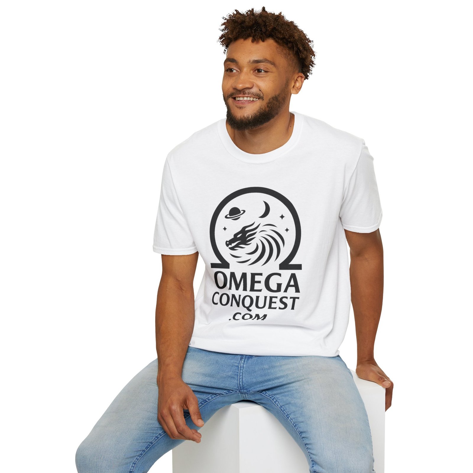 Omega Conquest - Minimalist Version Unisex Softstyle T-Shirt - Image 10