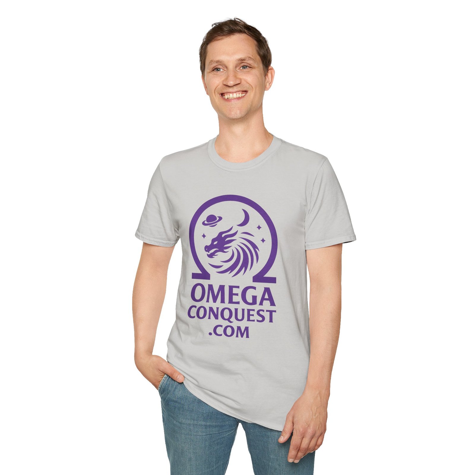 Omega Conquest - Minimalist Version Unisex Softstyle T-Shirt - Image 5