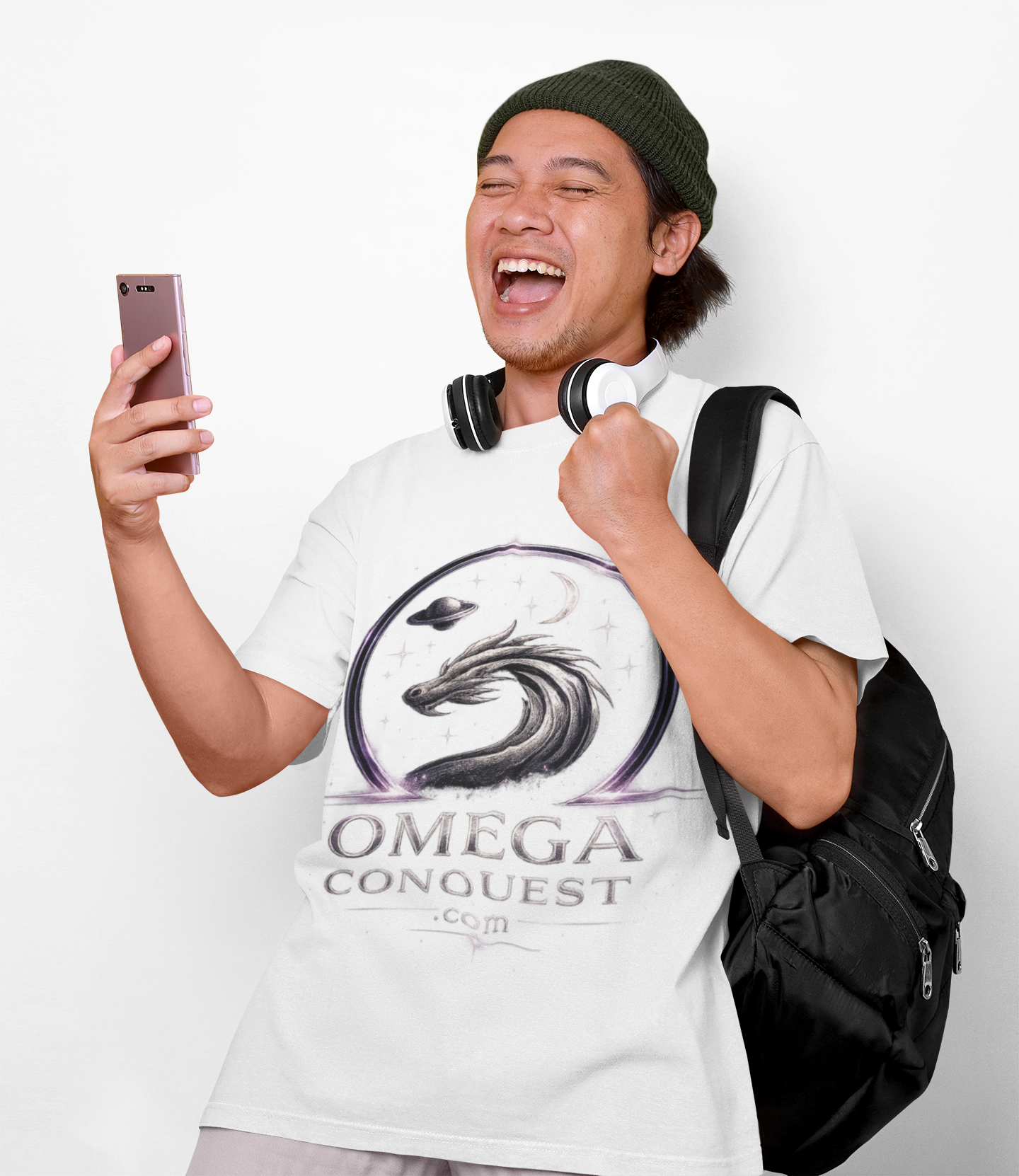 Omega Conquest Dragon Emblem Classic-Fit T-Shirt - Image 5